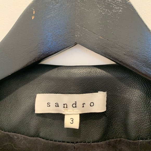 Sandro black leather jacket. Size 3 (L) - Picture 4 of 5